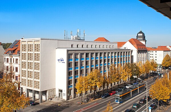 Der Geutebrück-Bau der HTWK Leipzig. (Foto: Swen Reichhold/HTWK Leipzig) Der Geutebrück-Bau der HTWK Leipzig. (Foto: Swen Reichhold/HTWK Leipzig)